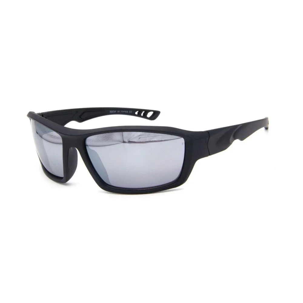 Mens Black Sports Sunglasses Mirror Lens Wrap Around Style Eyewear Fashion Gafas